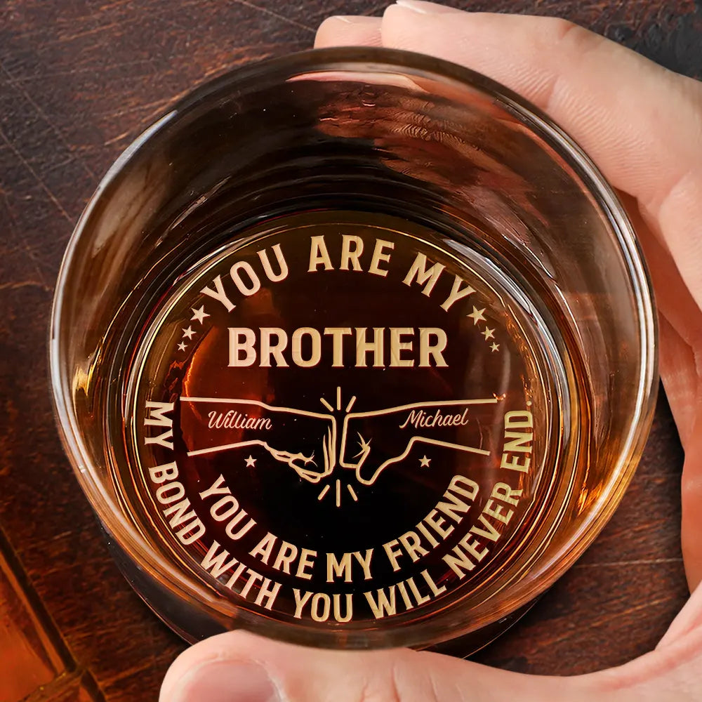 You Are My Brother My Friend - Personalized Engraved Whiskey Glass