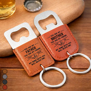 Gift For Brothers,Gift For Father,Gift For Men - You Are My Brother My Friend - Personalized Leather Bottle Opener Keychain