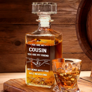 Gift For Brothers, Cousin, Happy, Gift For Men, Gift For Father - You Are My Brother My Friend - Personalized Square Whiskey Bottle