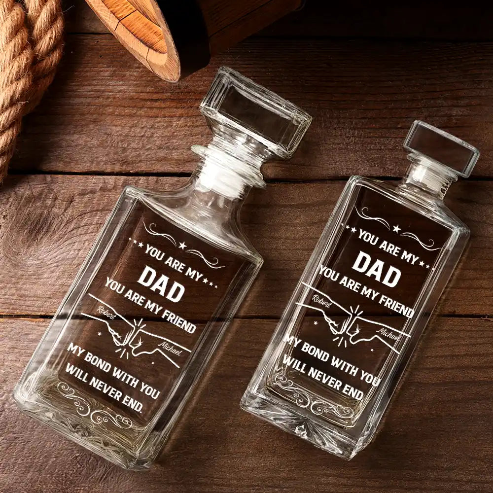 Gift For Brothers, Cousin, Happy, Gift For Men, Gift For Father - You Are My Brother My Friend - Personalized Square Whiskey Bottle