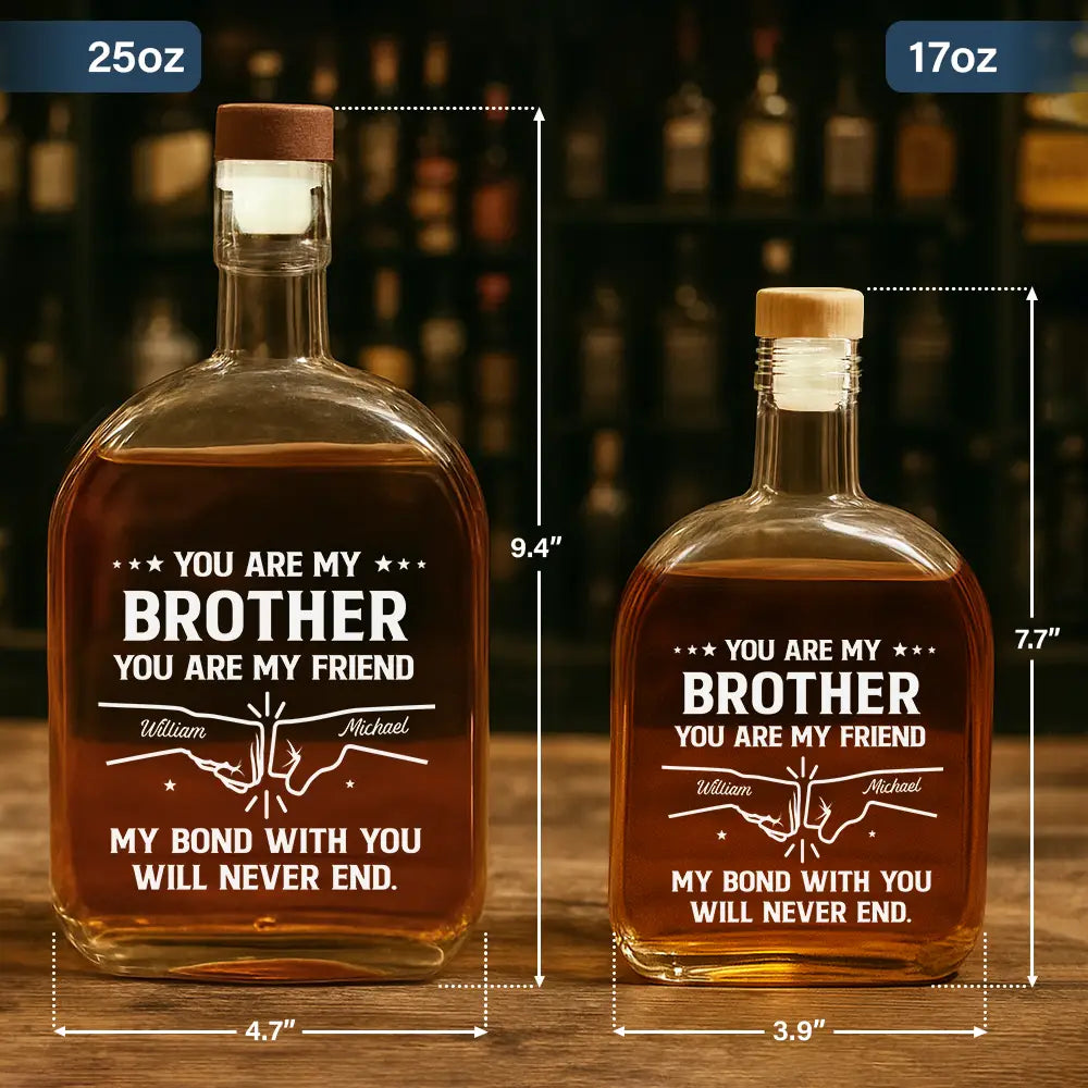Gift For Brothers, Cousin, Happy, Top Market, Gift For Men, Gift For Father - You Are My Brother My Friend - Personalized Whiskey Bottle
