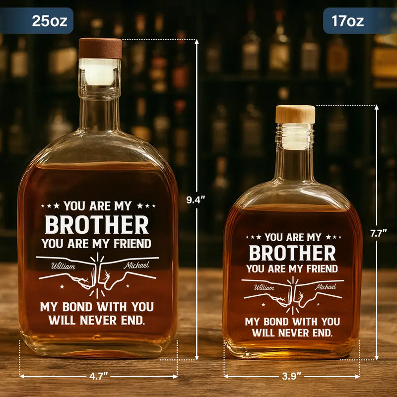Gift For Brothers, Cousin, Happy, Top Market, Gift For Men, Gift For Father - You Are My Brother My Friend - Personalized Whiskey Bottle