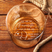 Gift For Couples, Gift For Husband, Gift For Wife, Gift For Boyfriend, Gift For Girlfriend, Funny - You Are My Favorite Pain - Personalized Engraved Whiskey Glass