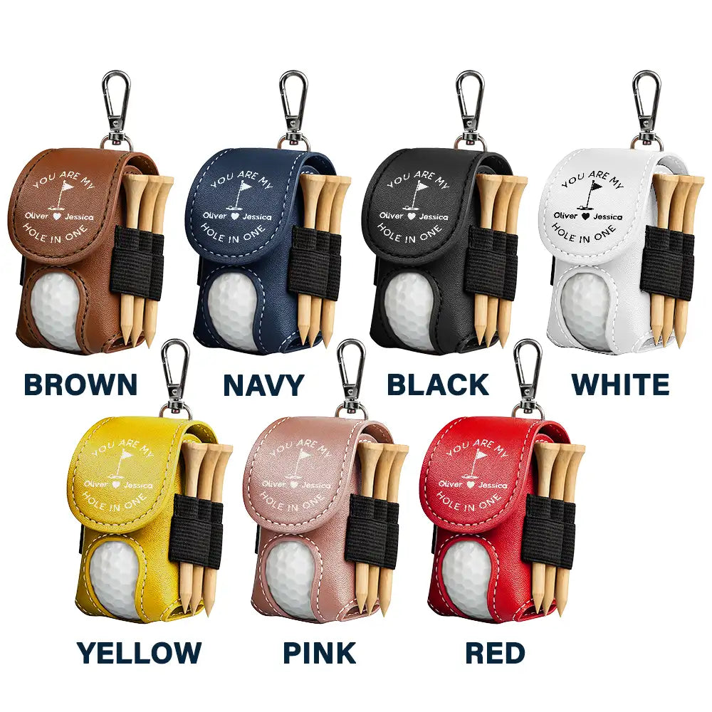 Golf,Gift For Husband, Gift For Couples, Gift For Boyfriend, Gift For Men - You Are My Hole In One - Personalized Leather Golf Ball Holder