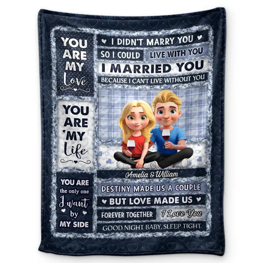 You Are My Love You Are My Life 3D Effect Couple - Personalized Fleece Blanket, Sherpa Blanket