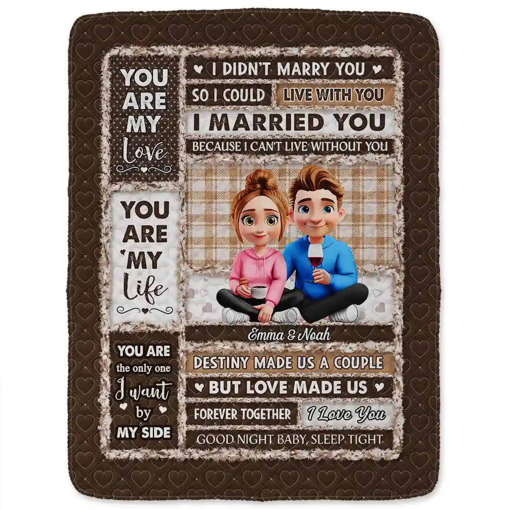Gift For Couples,Gift For Husband,Gift For Wife,Gift For Boyfriend,Gift For Girlfriend,Love - You Are My Love You Are My Life 3D Effect Couple - Personalized Fleece Blanket, Sherpa Blanket
