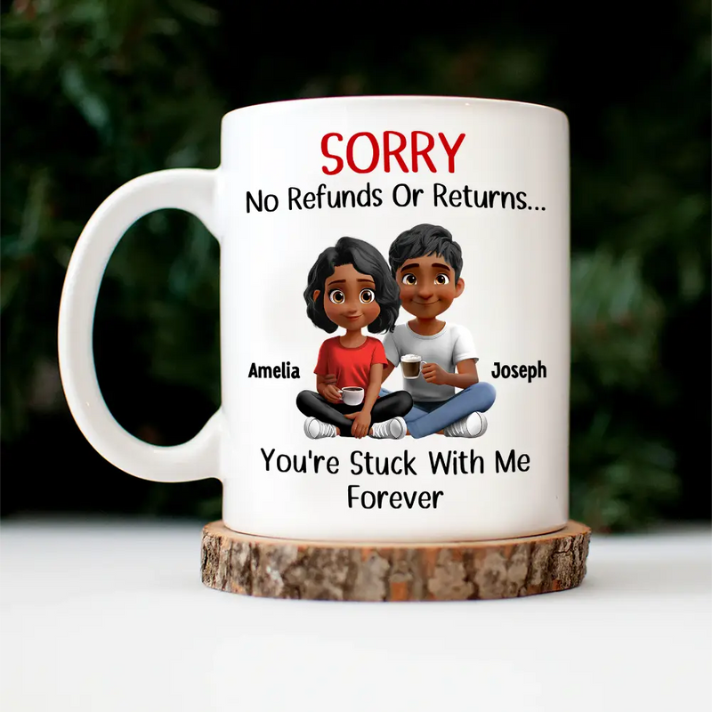 Gift For Couples, Funny - You Are Stuck With Me Forever 3D Effect Couple - Personalized Mug