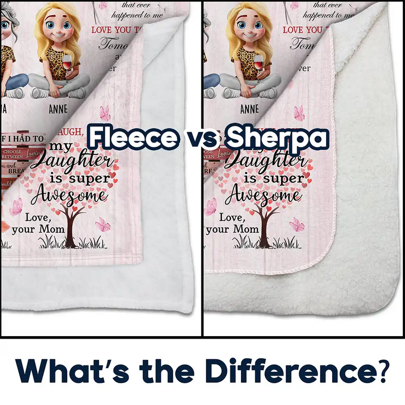 Gift For Daughter,Love - You Are The Happiness In My Life - Personalized Fleece Blanket, Sherpa Blanket