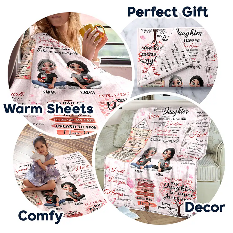 Gift For Daughter,Love - You Are The Happiness In My Life - Personalized Fleece Blanket, Sherpa Blanket