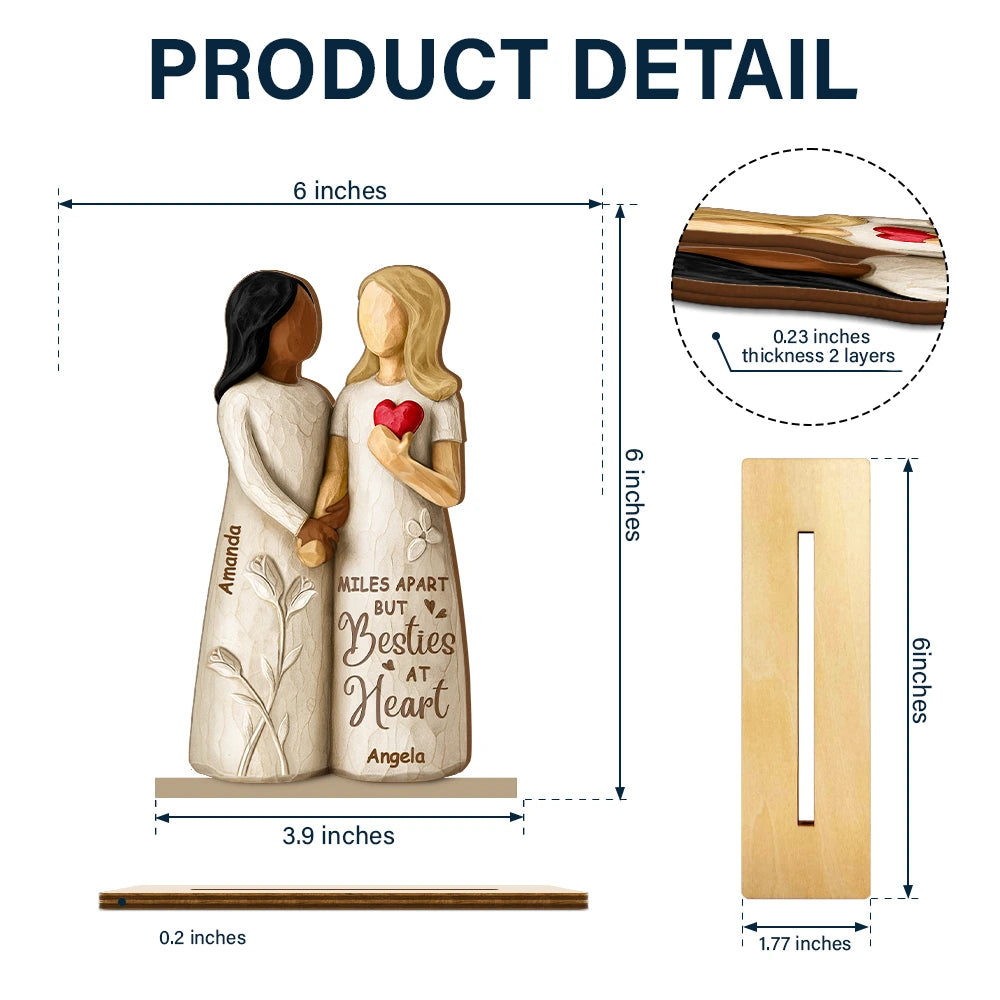 Gift For Bestie, Gift For Sisters, Happy - You Are The Sister I Got To Choose - Personalized Custom Shaped 2-Layered Wooden Plaque