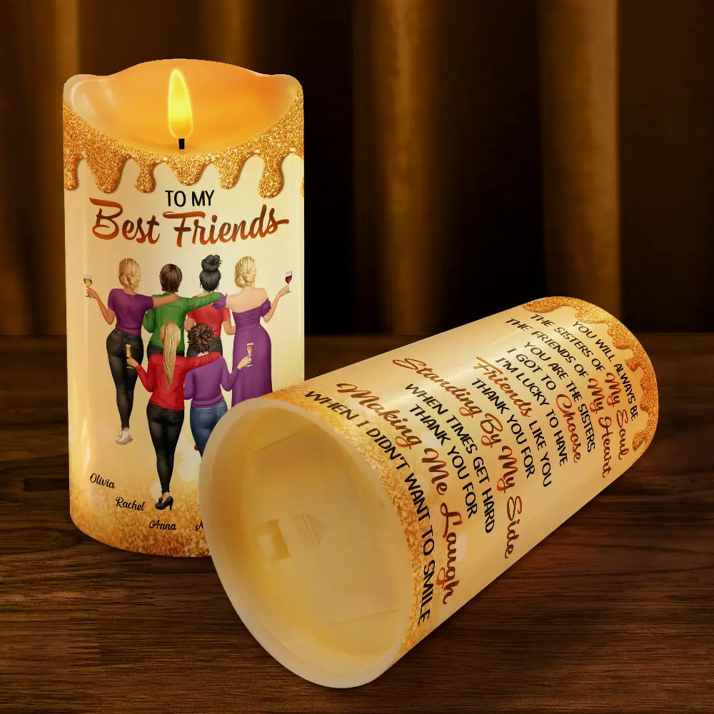 Gift For Bestie,Gift For Women,Happy,Top Market - You Are The Sister I Got To Choose 3D Effect - Personalized Flameless LED Candle