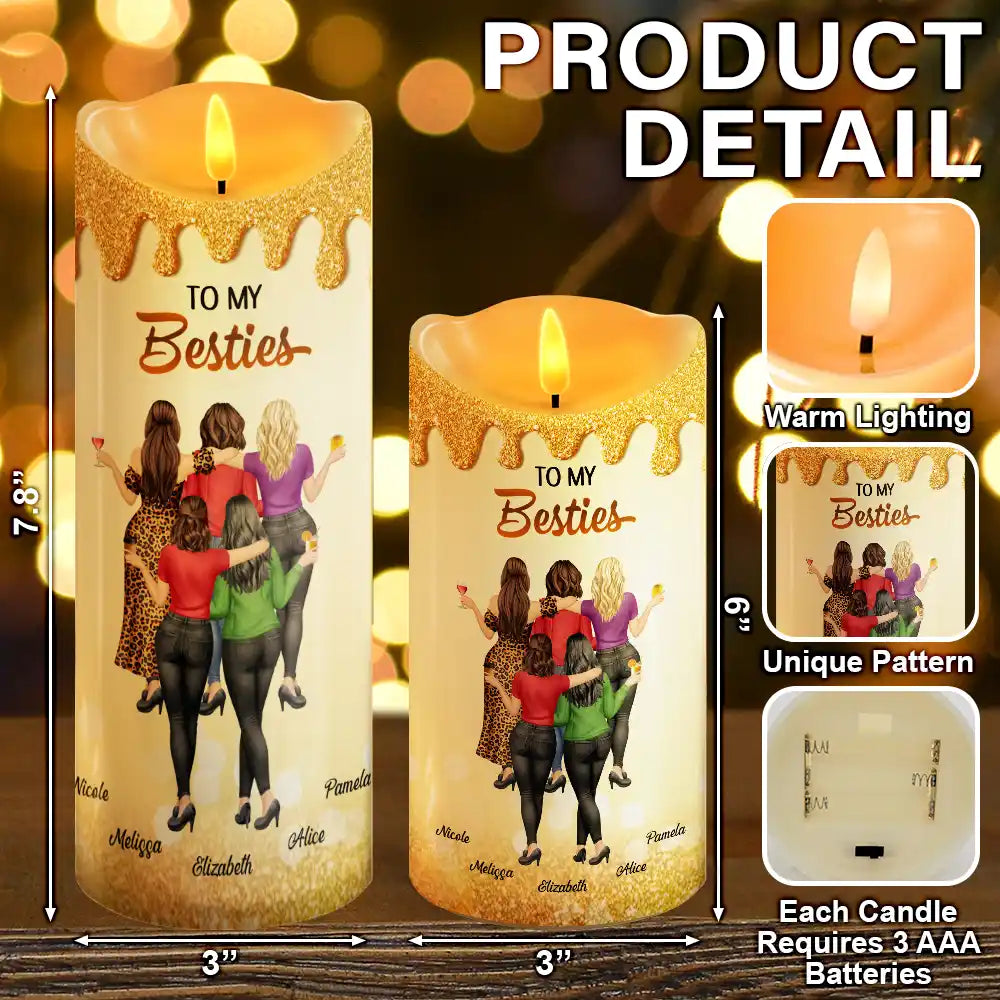 Gift For Bestie,Gift For Women,Happy,Top Market - You Are The Sister I Got To Choose 3D Effect - Personalized Flameless LED Candle