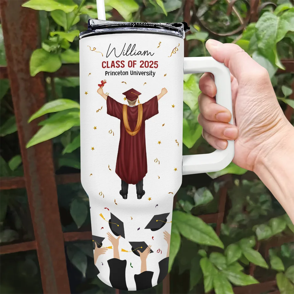 Graduation,Happy,Dad - Daughters (Adult),Mom - Daughters (Adult),Love - You Believed You Could So You Did - Personalized 40oz Tumbler With Straw