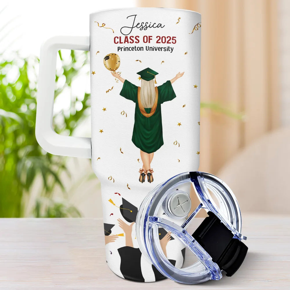 Graduation,Happy,Dad - Daughters (Adult),Mom - Daughters (Adult),Love - You Believed You Could So You Did - Personalized 40oz Tumbler With Straw