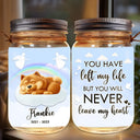 Dog Lovers,Dog Mom,Dog Dad,Memorial,Christmas,Sad - You Have Left My Life But You Will Never Leave My Heart - Personalized Mason Jar Light
