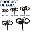 Sad, Memorial, Dog Lovers, Cat Lovers, Pet Lovers - You Left A Paw Print On Our Hearts Forever - Personalized Metal Garden Stake
