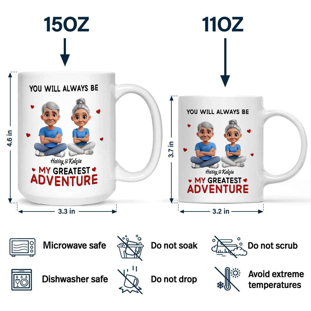 Gift For Couples,Gift For Husband,Gift For Wife,Gift For Boyfriend,Gift For Girlfriend,LGBT - You Will Always Be My Greatest Adventure - Personalized Mug