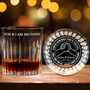 Gift For Brothers. Funny - You & I Are Brothers - Personalized Rocks Whiskey Glass