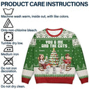 Christmas, Cat Lovers, Cat Couple, Happy - You & Me And The Cat 3D Effect Couple - Personalized Unisex Ugly Sweater