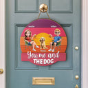 Gift For Couples,Gift For Husband,Gift For Wife,Gift For Boyfriend,Gift For Girlfriend,Pet Lovers,Pet Couple,Dog Lovers,Dog Couple,Love,Beach,Camping,Summer - You, Me And The Dog - Personalized Custom Shaped Wood Sign
