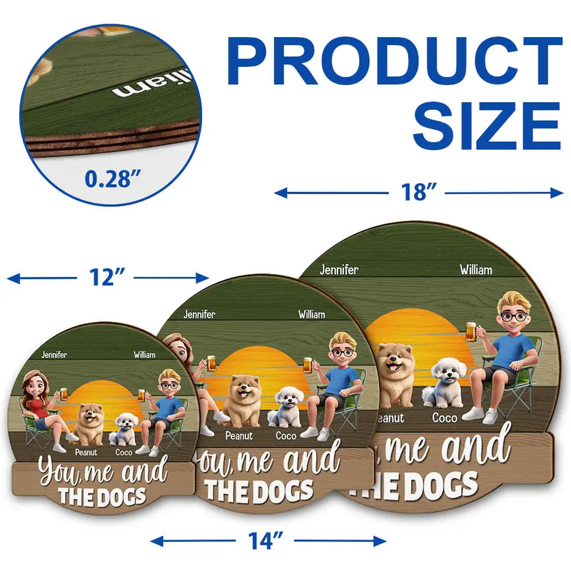 Gift For Couples,Gift For Husband,Gift For Wife,Gift For Boyfriend,Gift For Girlfriend,Pet Lovers,Pet Couple,Dog Lovers,Dog Couple,Love,Beach,Camping,Summer - You, Me And The Dog - Personalized Custom Shaped Wood Sign