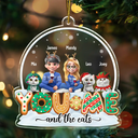 Pet Lovers,Pet Mom,Pet Dad,Pet Couple,Dog Lovers,Dog Mom,Dog Dad,Dog Couple,Cat Lovers,Cat Mom,Cat Dad,Cat Couple,Gift For Couples,Gift For Women,Gift For Men,Gift For Husband,Gift For Wife,Gift For Girlfriend,Gift For Boyfriend,Christmas,Happy - You & Me And The Dogs Cats 3D Effect Christmas - Personalized Custom Shaped Acrylic Ornament