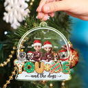 Pet Lovers,Pet Mom,Pet Dad,Pet Couple,Dog Lovers,Dog Mom,Dog Dad,Dog Couple,Cat Lovers,Cat Mom,Cat Dad,Cat Couple,Gift For Couples,Gift For Women,Gift For Men,Gift For Husband,Gift For Wife,Gift For Girlfriend,Gift For Boyfriend,Christmas,Happy - You & Me And The Dogs Cats 3D Effect Christmas - Personalized Custom Shaped Acrylic Ornament