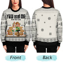 Pet Lovers,Pet Couple,Cat Lovers,Dog Lovers,Happy - You & Me And The Dogs 3D Effect - Personalized Unisex Ugly Sweater