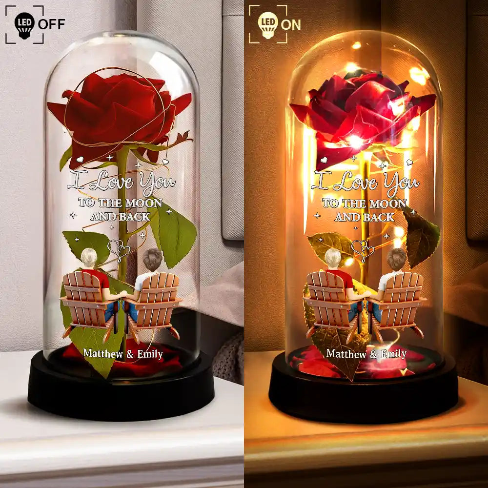 Gift For Couples, Gift For Husband, Gift For Wife, Gift For Boyfriend, Gift For Girlfriend, Love - You & Me We Got This - Personalized Everlasting Rose Dome Lamp