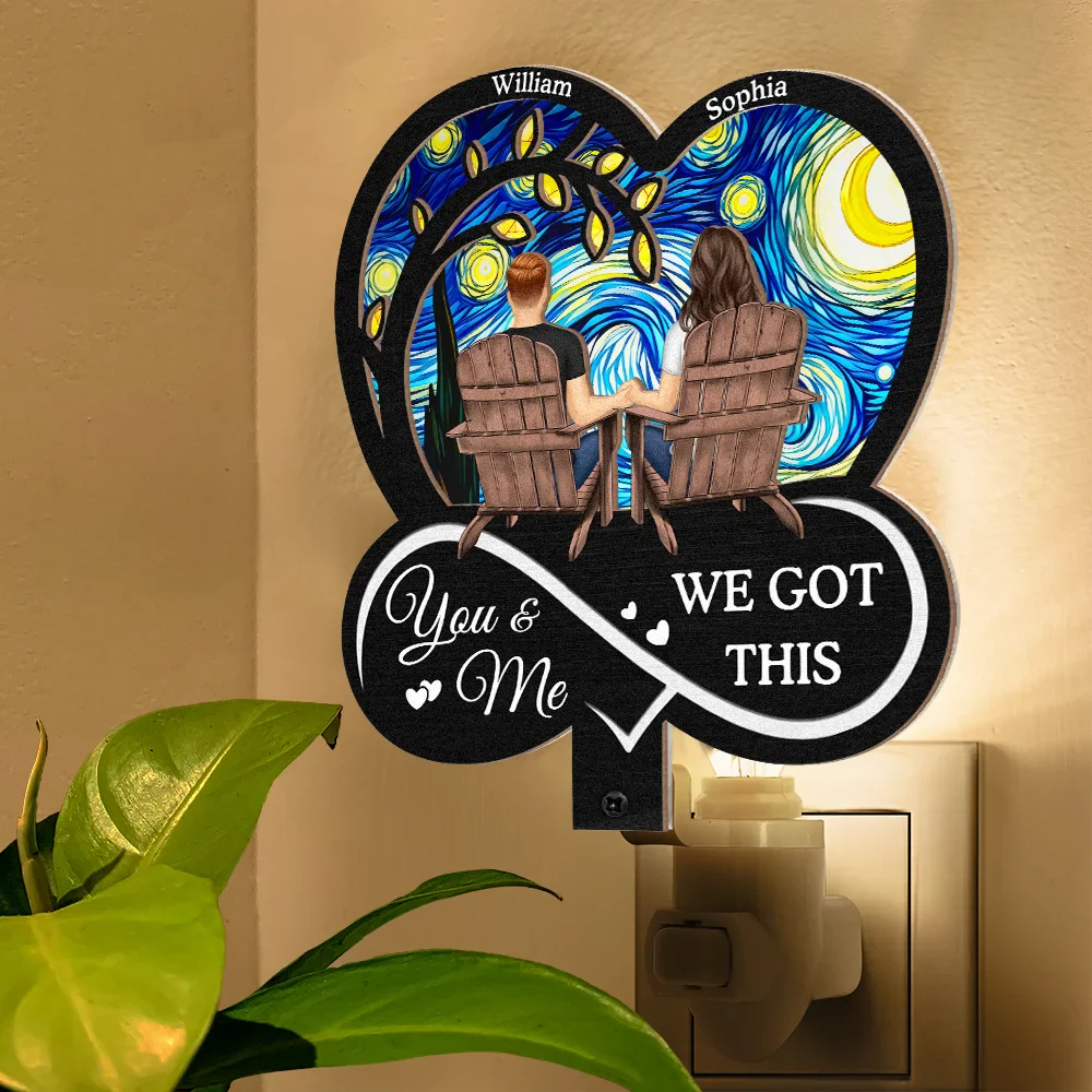 Gift For Couples,Gift For Husband,Gift For Wife,Gift For Boyfriend,Gift For Girlfriend,Love - You & Me We Got This - Personalized Plug-in Night Light