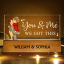 Gift For Couples,Gift For Wife,Gift For Husband,Gift For Boyfriend,Gift For Girlfriend,Love - You & Me We Got This Kissing Couple - Personalized Rectangle LED Light