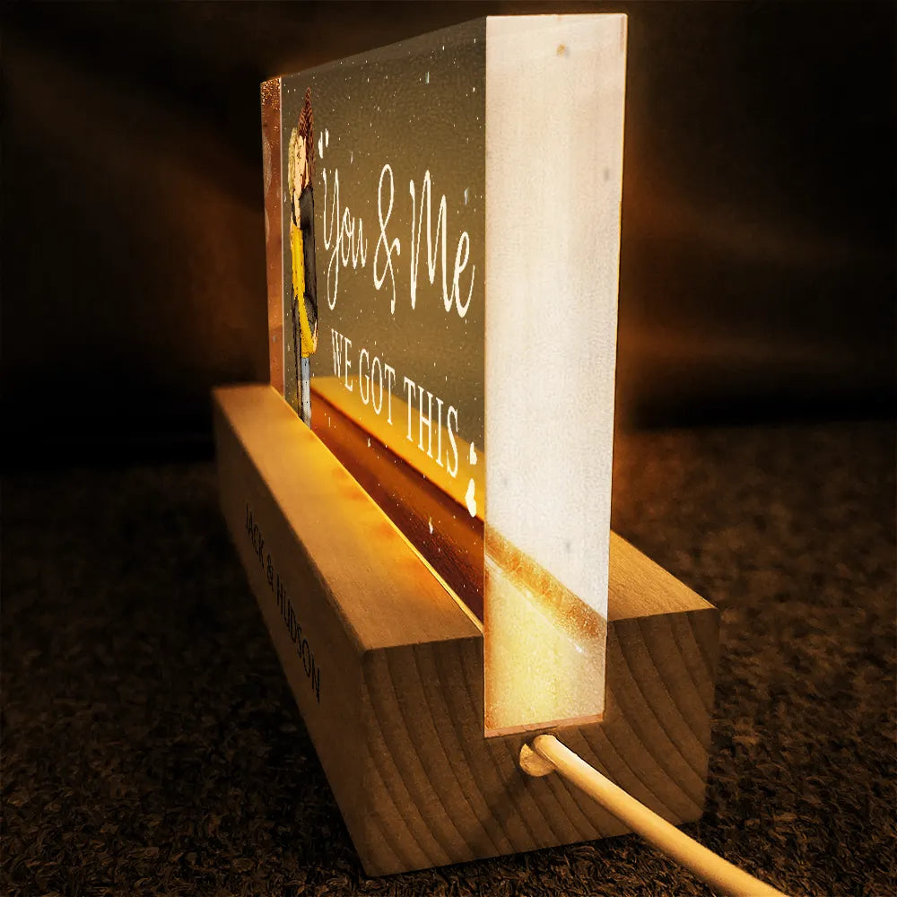 Gift For Couples,Gift For Wife,Gift For Husband,Gift For Boyfriend,Gift For Girlfriend,Love - You & Me We Got This Kissing Couple - Personalized Rectangle LED Light