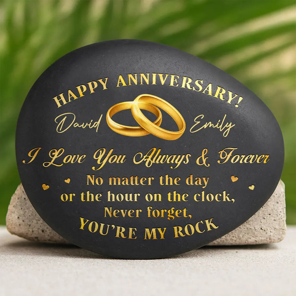 Gift For Couples, Gift For Husband, Gift For Wife, Gift For Boyfriend, Gift For Girlfriend, Love - You're My Rock Couple Anniversary - Personalized Printed Rock