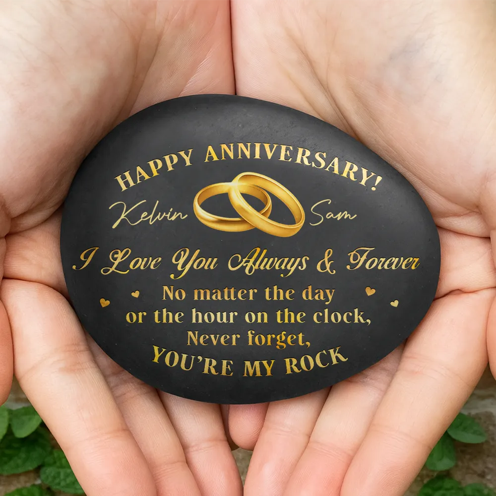 Gift For Couples, Gift For Husband, Gift For Wife, Gift For Boyfriend, Gift For Girlfriend, Love - You're My Rock Couple Anniversary - Personalized Printed Rock