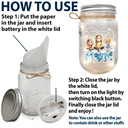 Gift For Mother, Love - Young Mother Daughter Son We Love You Mom 3D Cartoon - Personalized Mason Jar Light