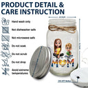 Gift For Mother, Love - Young Mother Daughter Son We Love You Mom 3D Cartoon - Personalized Mason Jar Light