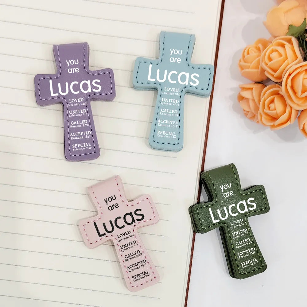 Your Are Bibble Bookmark - Personalized Cross Leather Magnetic Bookmark