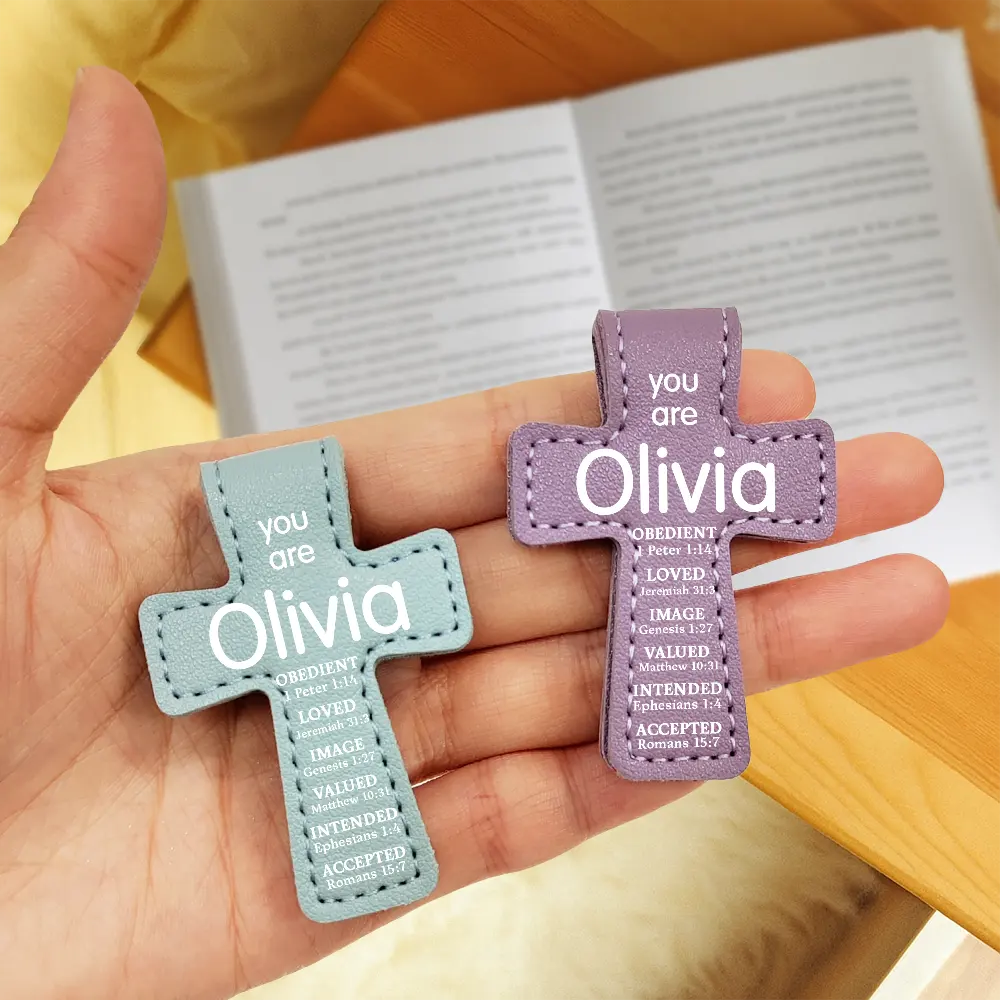 Your Are Bibble Bookmark - Personalized Cross Leather Magnetic Bookmark