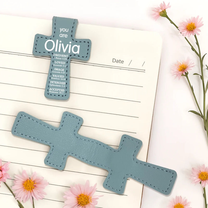 Your Are Bibble Bookmark - Personalized Cross Leather Magnetic Bookmark
