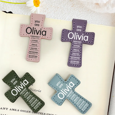 Cross Leather Magnetic Bookmark