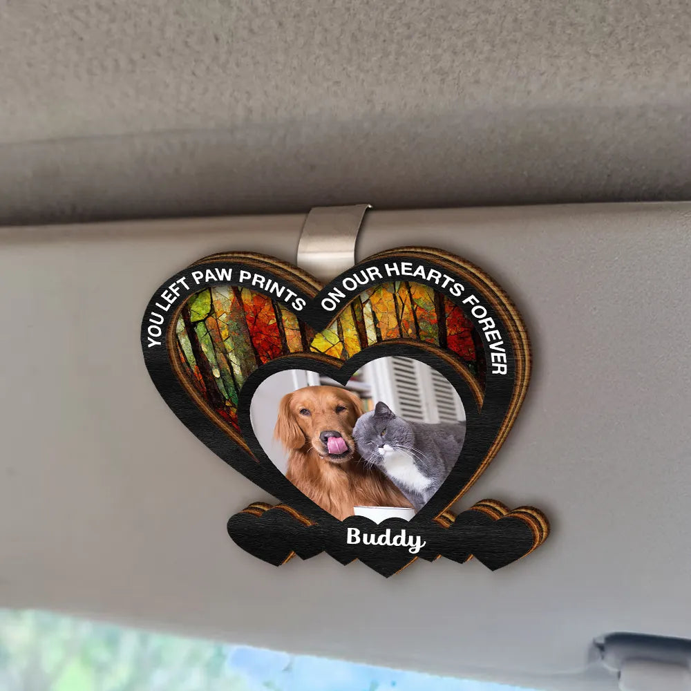 Sad,Memorial,Dog Lovers,Pet Lovers - Your Were My Favorite Hello Dog Memorial - Personalized Custom Shaped Car Visor Clip