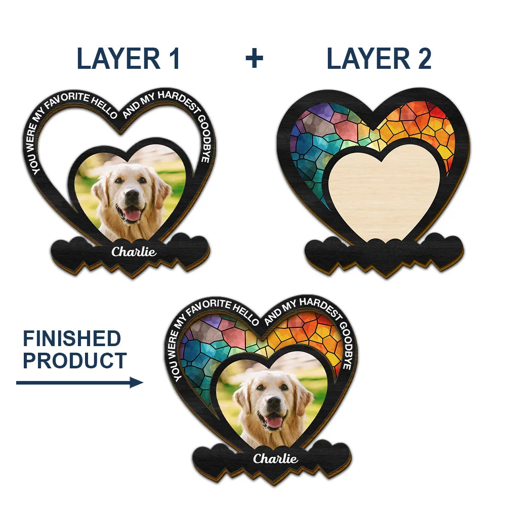 Sad,Memorial,Dog Lovers,Pet Lovers - Your Were My Favorite Hello Dog Memorial - Personalized Custom Shaped Car Visor Clip