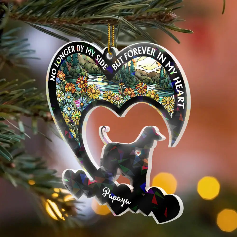 Sad,Memorial,Dog Lovers,Pet Lovers,Christmas - Your Were My Favorite Hello Dog Memorial - Personalized Holographic Acrylic Ornament