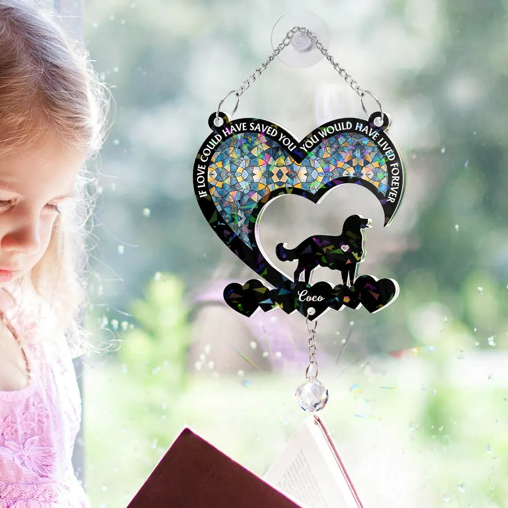 Sad, Memorial, Dog Lovers, Pet Lovers - Your Were My Favorite Hello Dog Memorial - Personalized Rainbow Suncatcher With Crystal Ball Prism