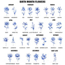 Sentimental,Gift For Children,Gift For Daughter,Wedding,Icon,Custom Text - Birth Flower Toile Blue Wedding Bridal To Daughter Granddaughter - Personalized Handkerchief