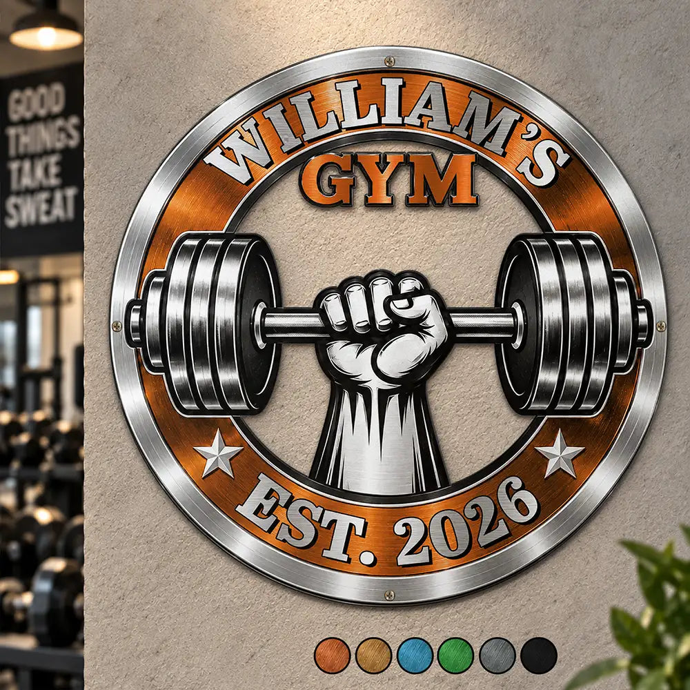 Top Market, Gym, Confident, Gifts For Him, Gift For Men, Gift For Yourself, Custom Text - Workout Room Decor Gift For Gym Lovers - Personalized Custom Shaped Metal Sign