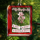 Gift For Yourself, Gift For Women, Happy, Christian, Christmas - God Says I Am Toile De Jouy Birth Flower Book Shape - Personalized 3-Layered Acrylic Shaker Ornament