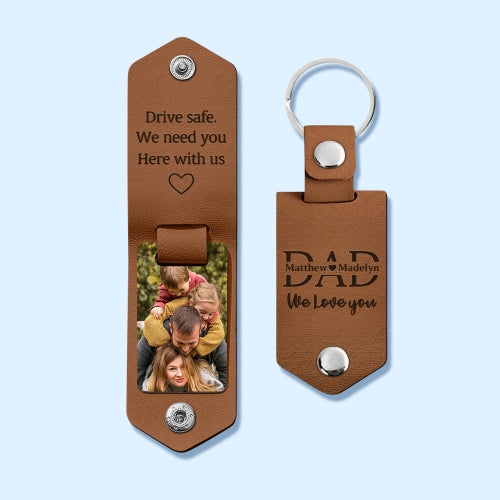 Top Gifts For Dad - Leather Photo Keychain
