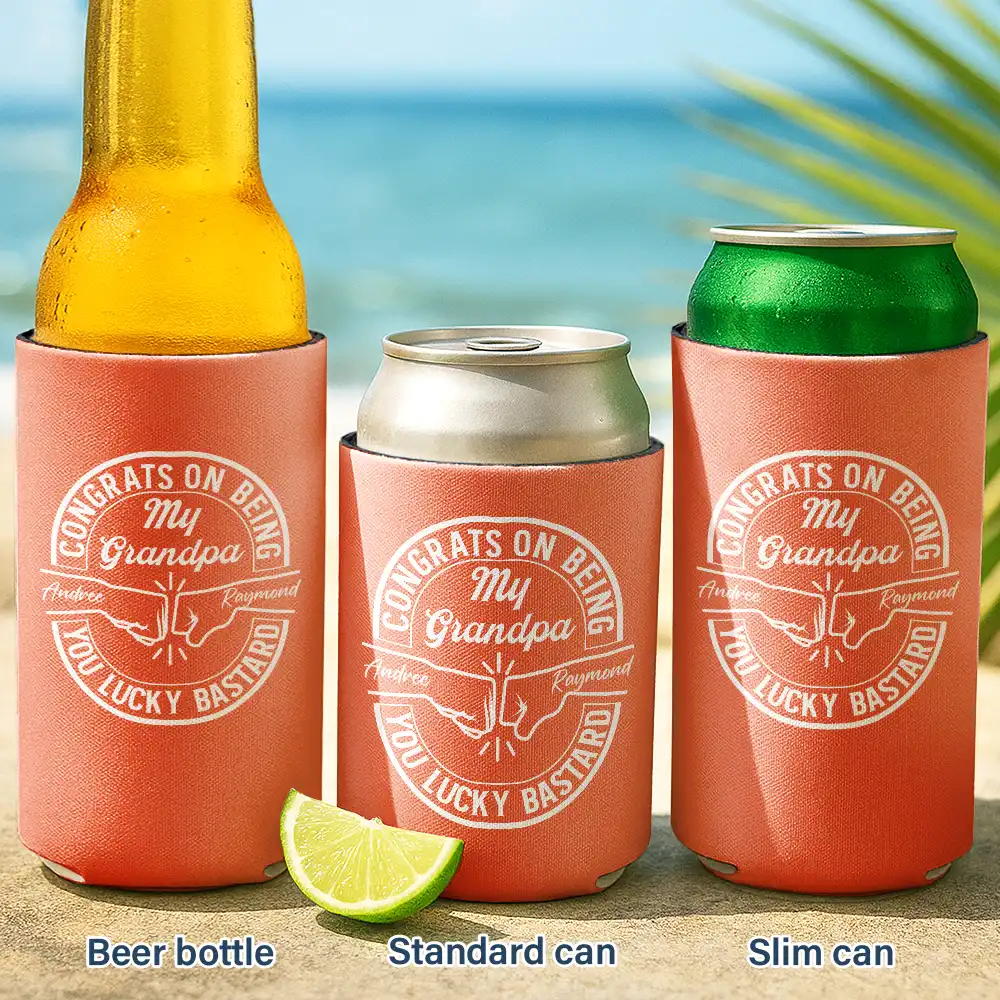 Gift For Sisters, Gift For Sibling, Gift For Brothers, Gift For Bestie, Gifts For Colleagues, Cousin, Funny - Congrats On Being My Brother Dad Grandpa - Personalized Can Cooler Sleeve