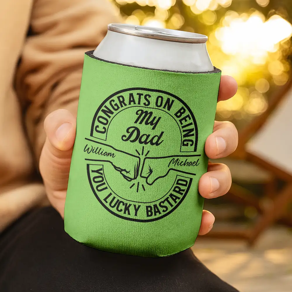 Gift For Sisters, Gift For Sibling, Gift For Brothers, Gift For Bestie, Gifts For Colleagues, Cousin, Funny - Congrats On Being My Brother Dad Grandpa - Personalized Can Cooler Sleeve